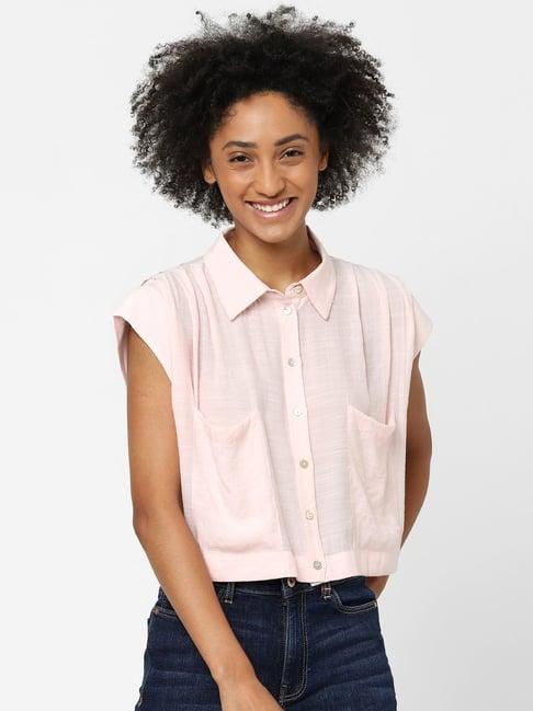 only blush textured shirt