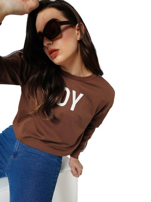 only brown graphic print sweatshirt