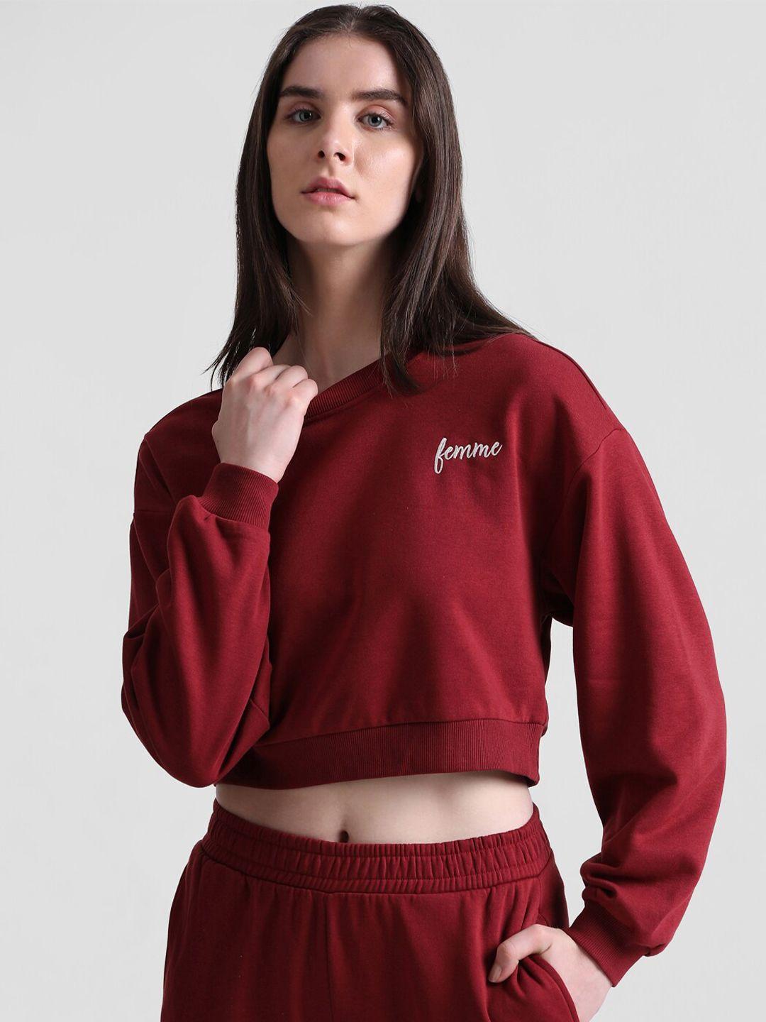 only crop ribbed sweatshirt