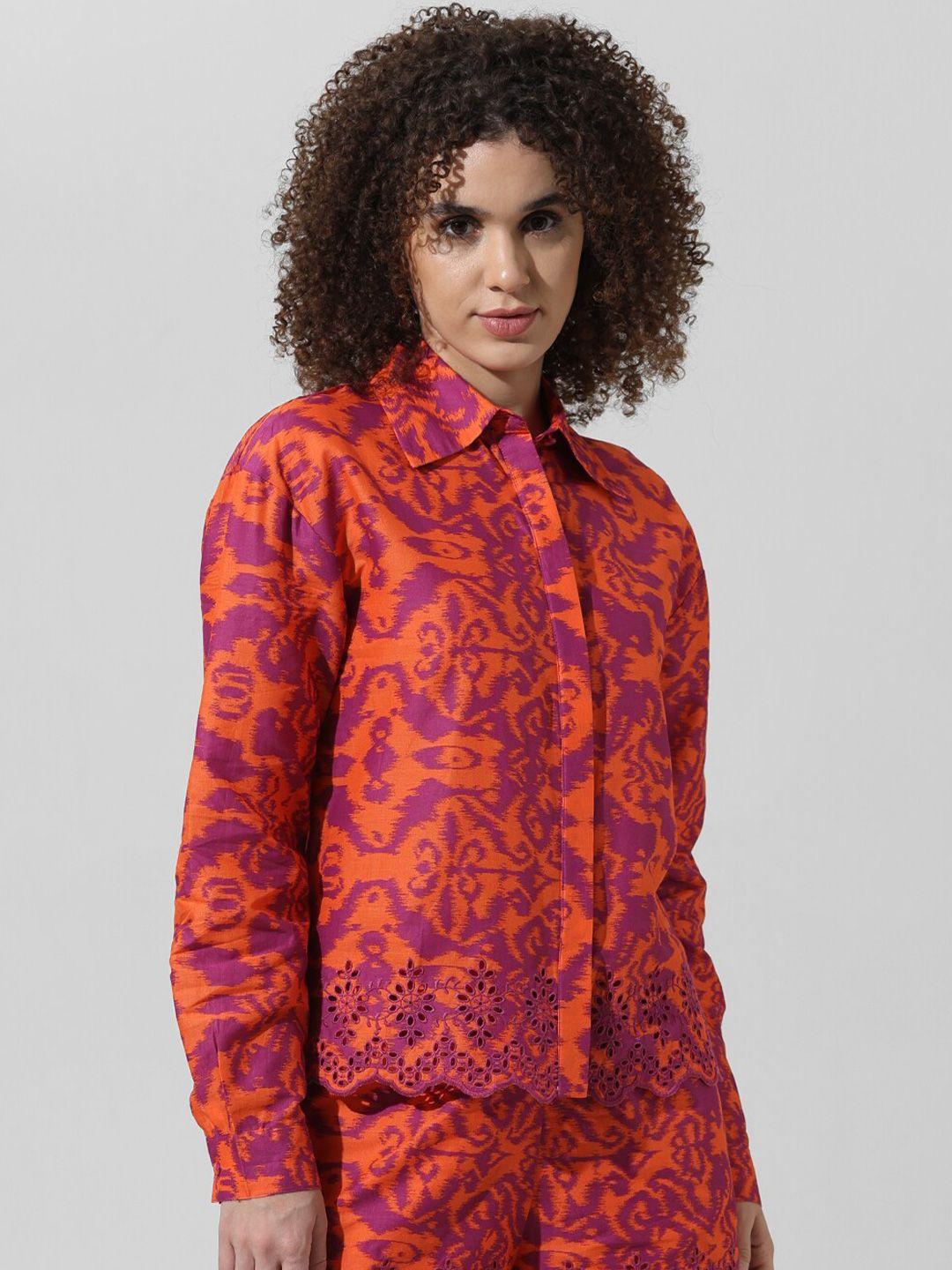 only ethnic motifs printed cotton casual shirt