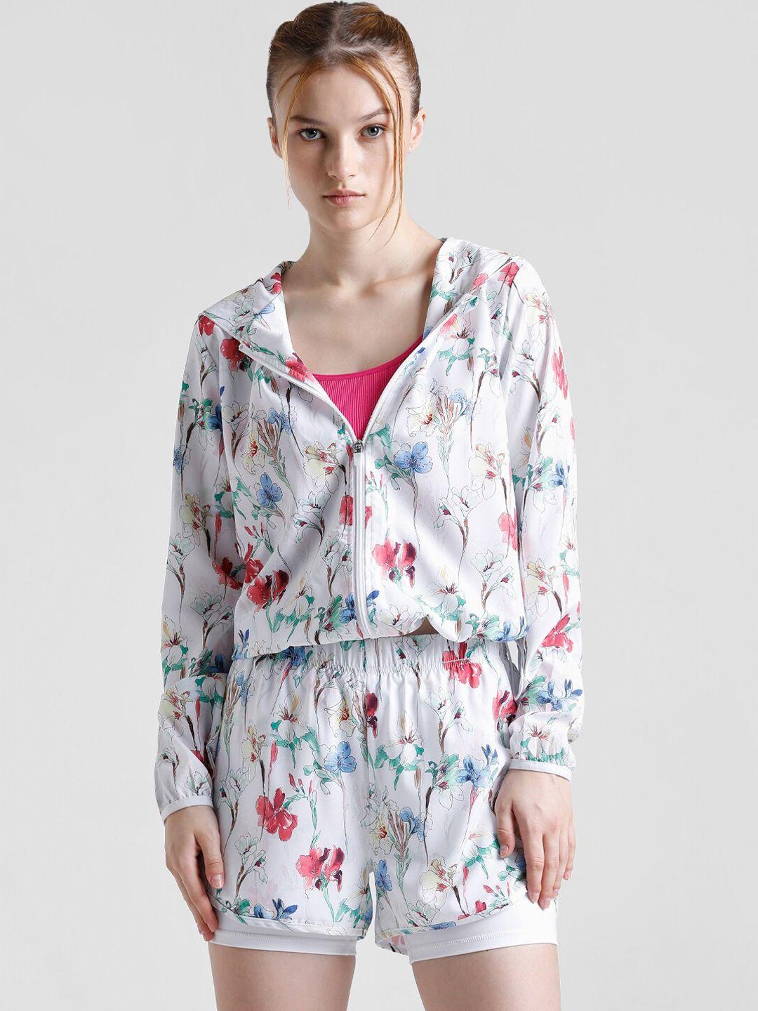 only floral longline training or gym open front jacket