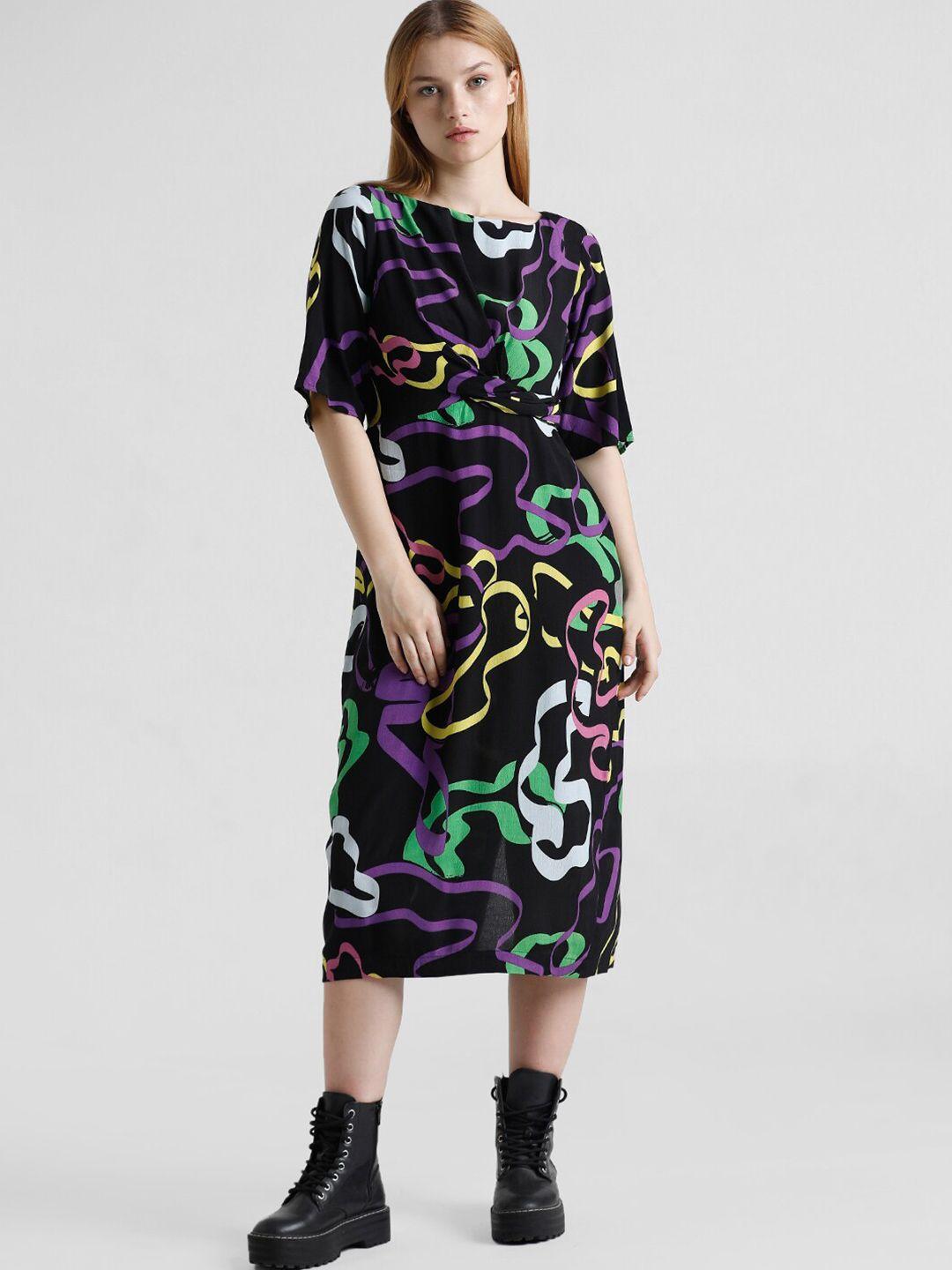 only floral print a-line midi dress