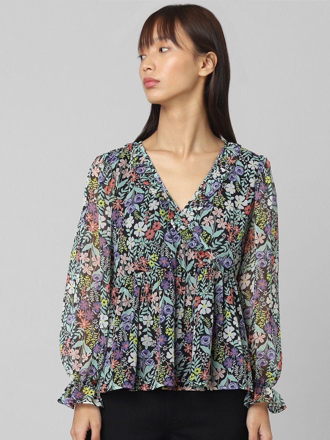 only floral printed wrap top