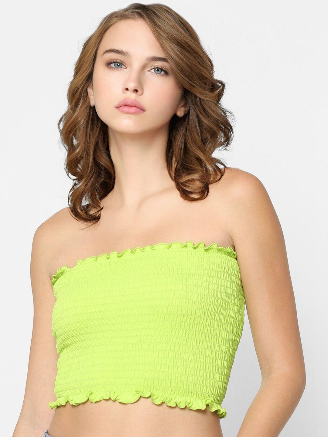 only fluorescent green tube crop top