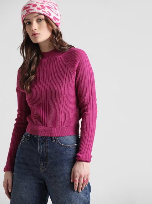 only fuchsia slim fit pullover