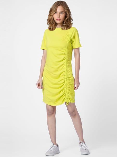 only green cotton a-line dress