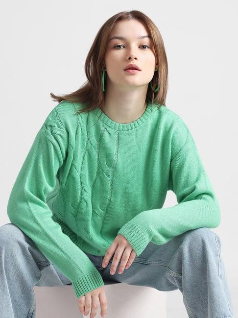 only green regular fit pullover