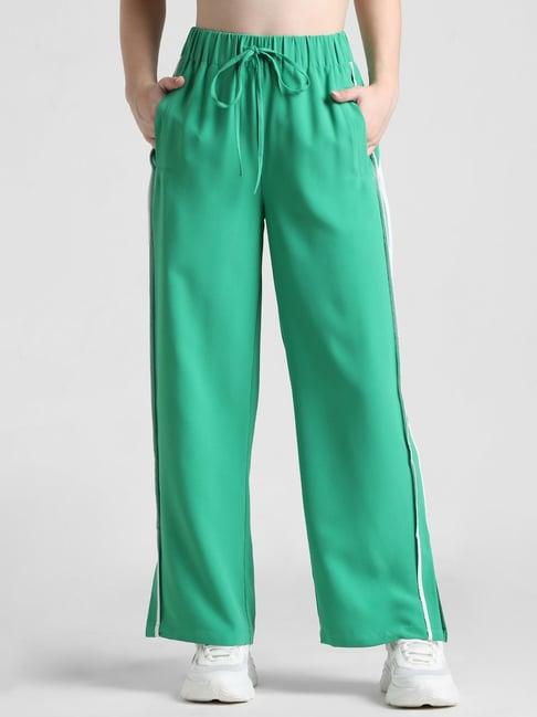 only green relaxed fit high rise pants