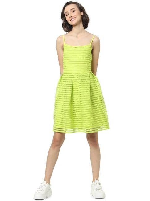 only green self design dress