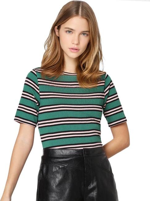only green striped t-shirt