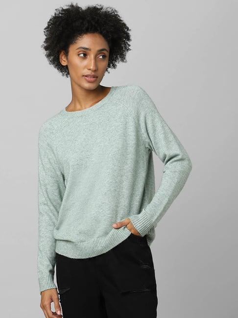 only green textured pullover