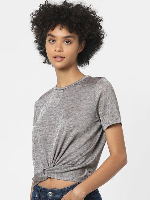 only grey round neck t-shirt