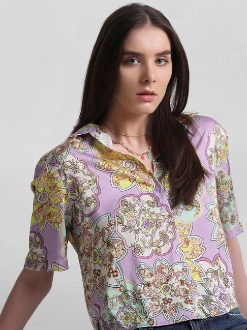 only lavender printed shirt