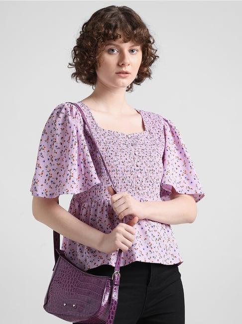 only lavender printed top