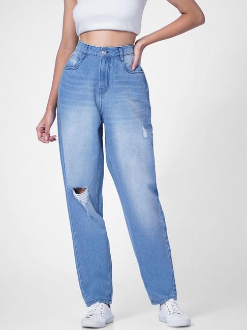 only light blue boyfriend fit jeans