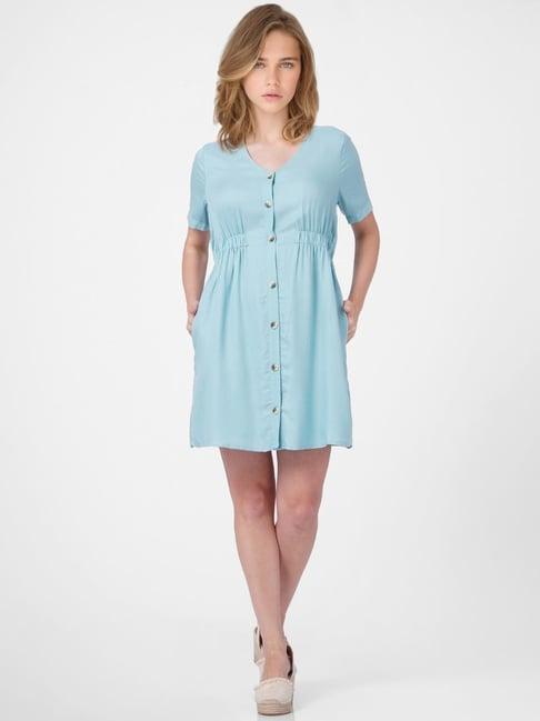 only light blue regular fit dress