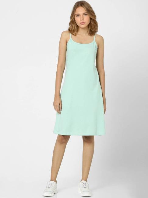 only light green regular fit shift dress