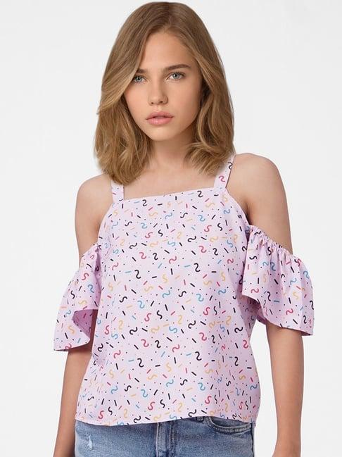 only light pink printed top