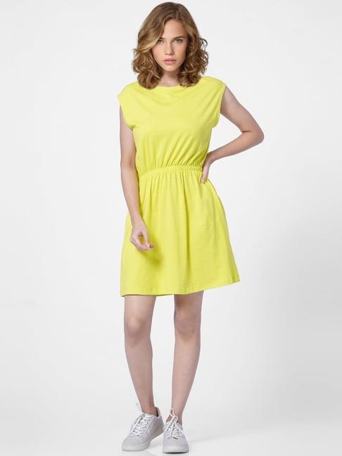 only lime green cotton a-line dress