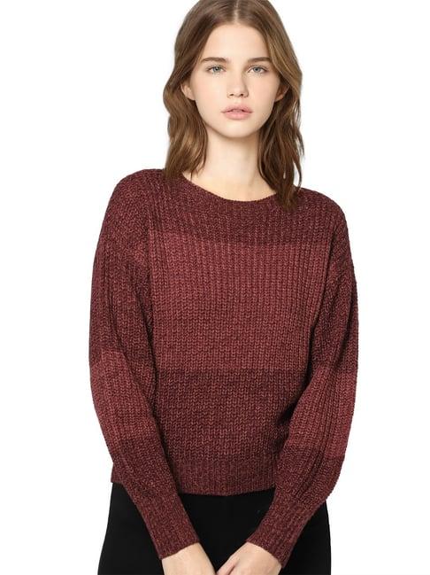 only maroon full sleeves pullover