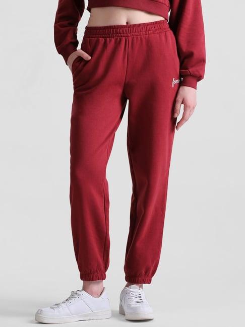 only maroon regular fit high rise joggers