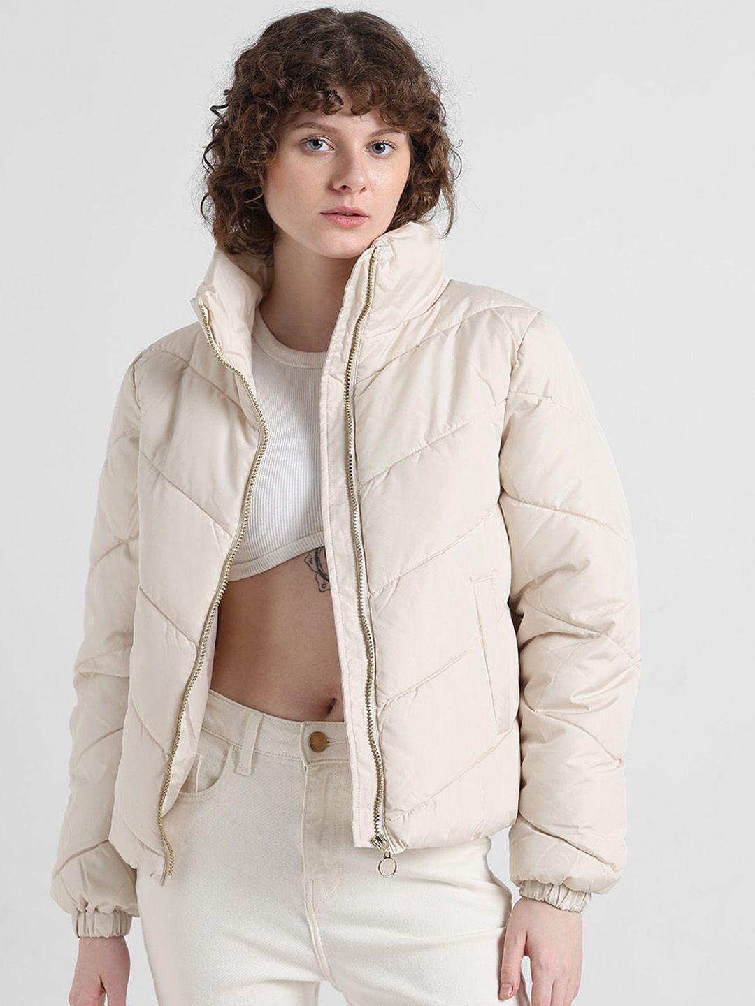 only mock collar padded jacket