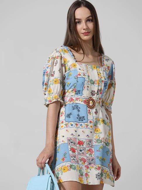 only multicolor floral print a line dress