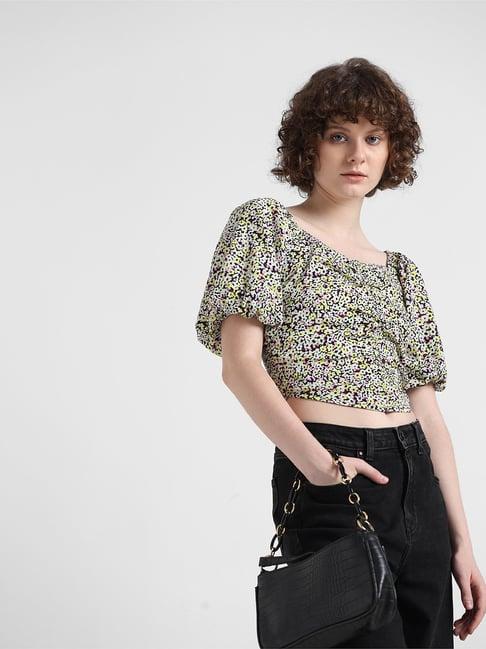 only multicolor floral print crop top