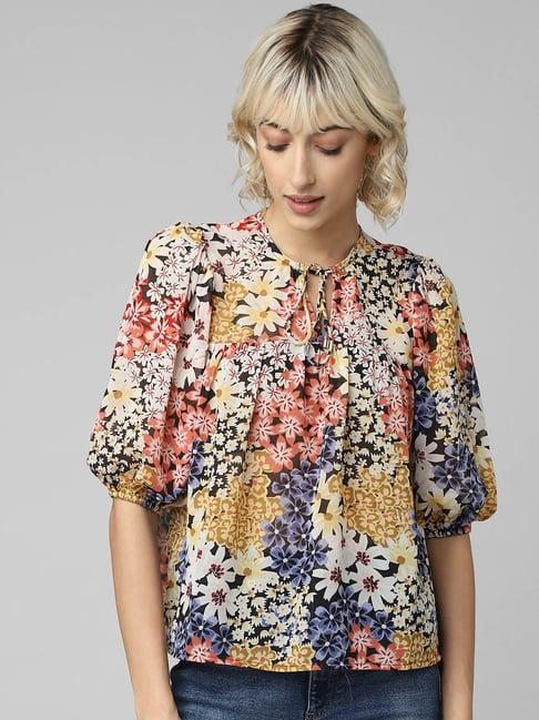 only multicolor floral print top