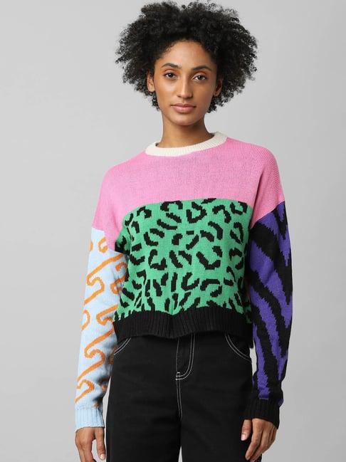 only multicolor printed pullover