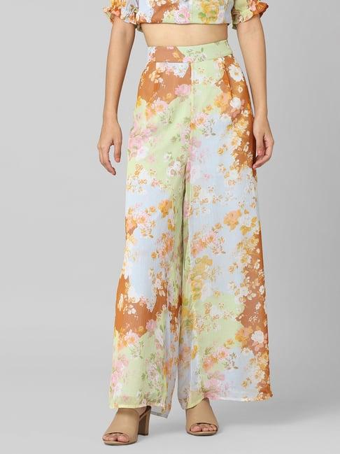 only multicolor printed trousers