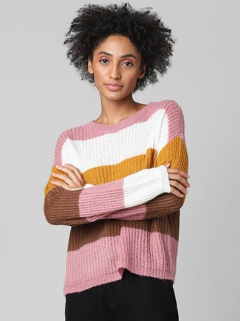 only multicolor striped pullover