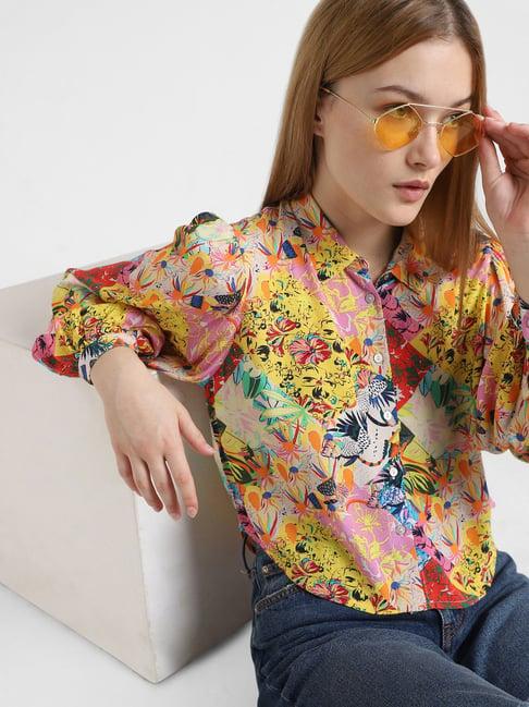 only multicolor viscose printed shirt