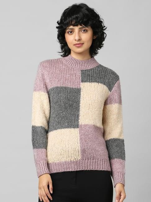 only multicolored chequered pullover