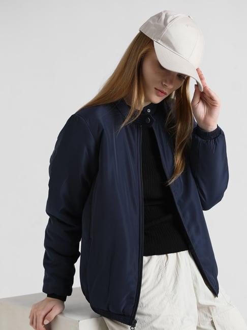 only navy relaxed fit bomber jacket