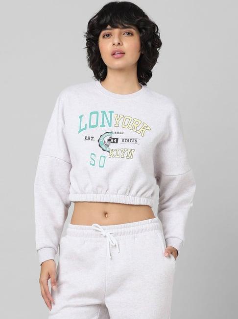 only off white graphic print crop sweatshirt