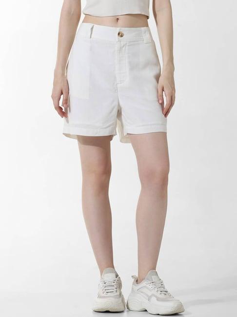 only off white regular fit high rise shorts