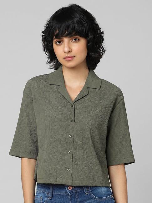 only olive regular fit shirt