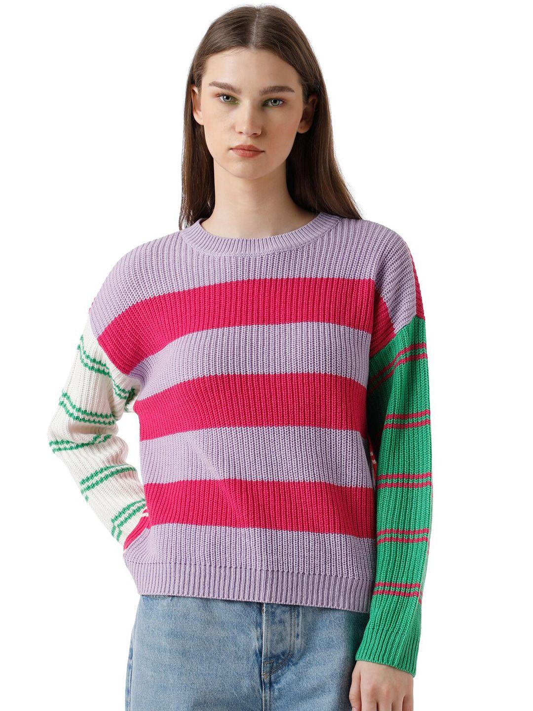 only onlpetra ls mix striped long sleeves acrylic pullover