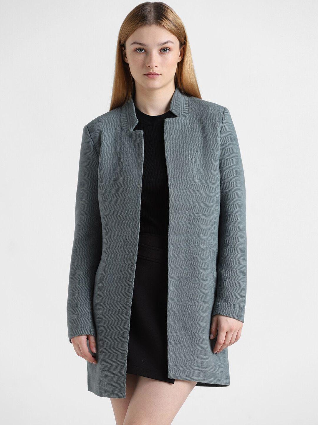 only onlsoho-linea textured twill open-front overcoat