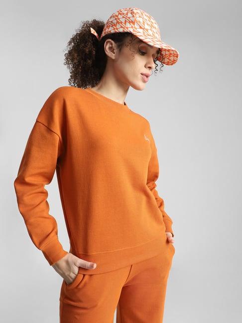 only orange graphic print sweatshirt