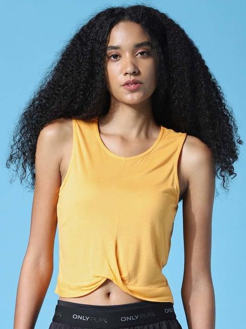 only orange round neck tank top