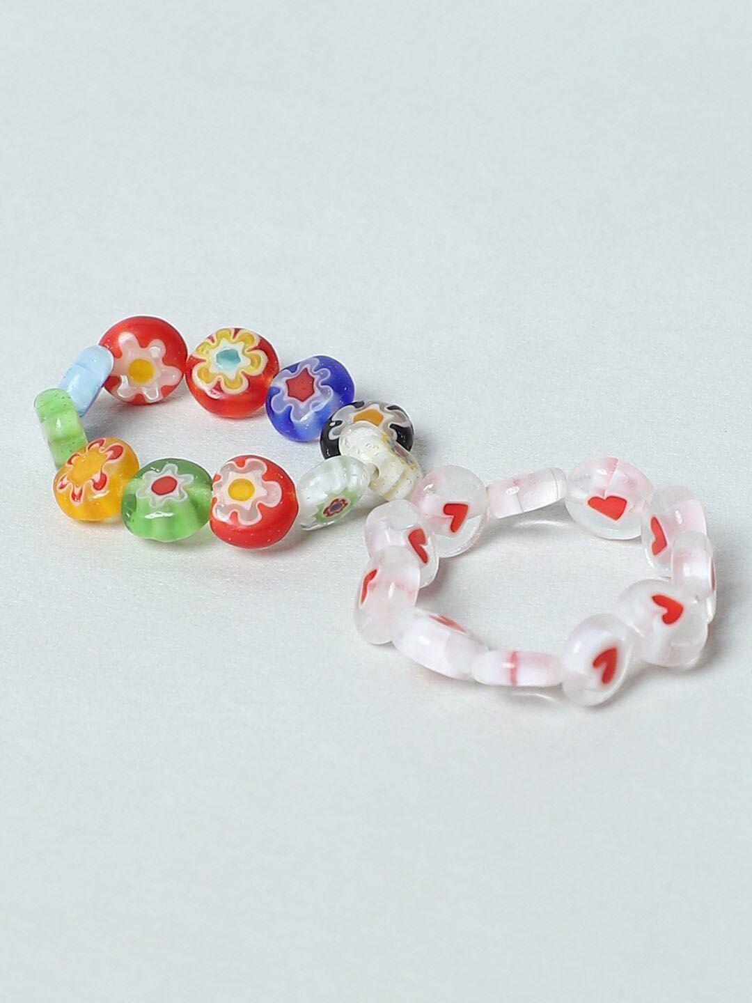 only pack of 2 multicolored rings