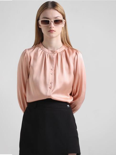 only peach regular fit shirt