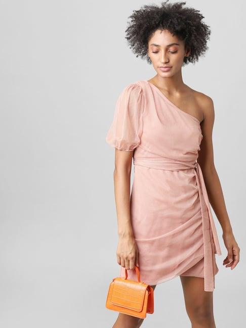 only pink lace wrap dress