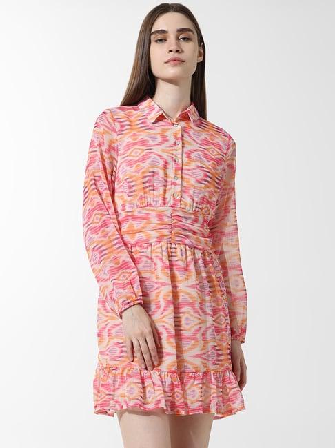 only pink printed a line dress