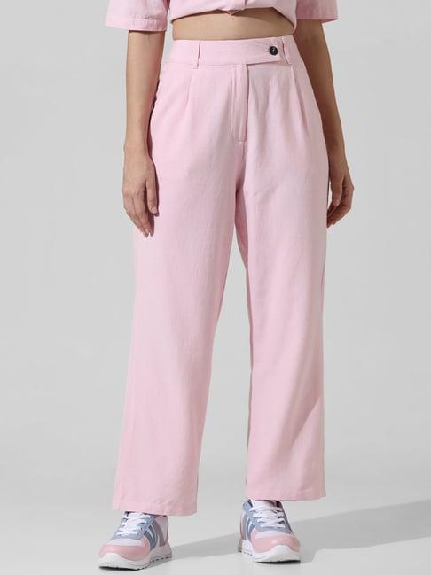 only pink regular fit high rise pants