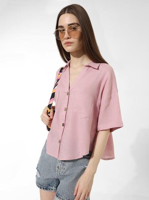 only pink regular fit oversized shirt