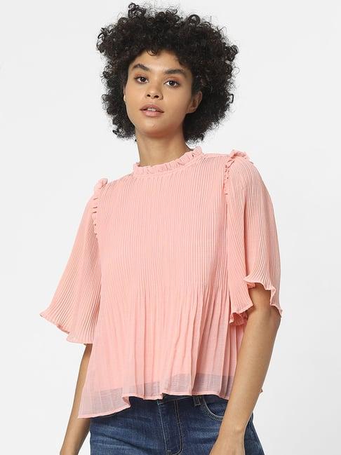only pink round neck top