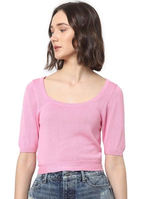 only pink slim fit top
